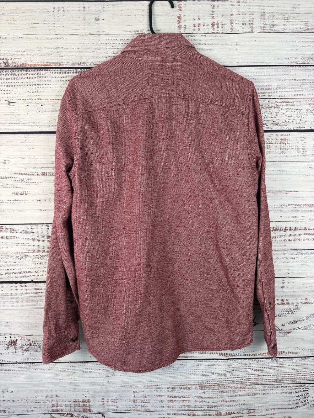 Hollister Burgundy Red 100% Cotton Button Down Shirt S Y2K Striped Pocket - Picture 8 of 8